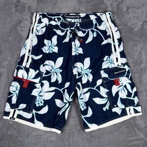 Abercrombie & Fitch Y2K Floral Swim Trunks Cargo Blue Men’s M
